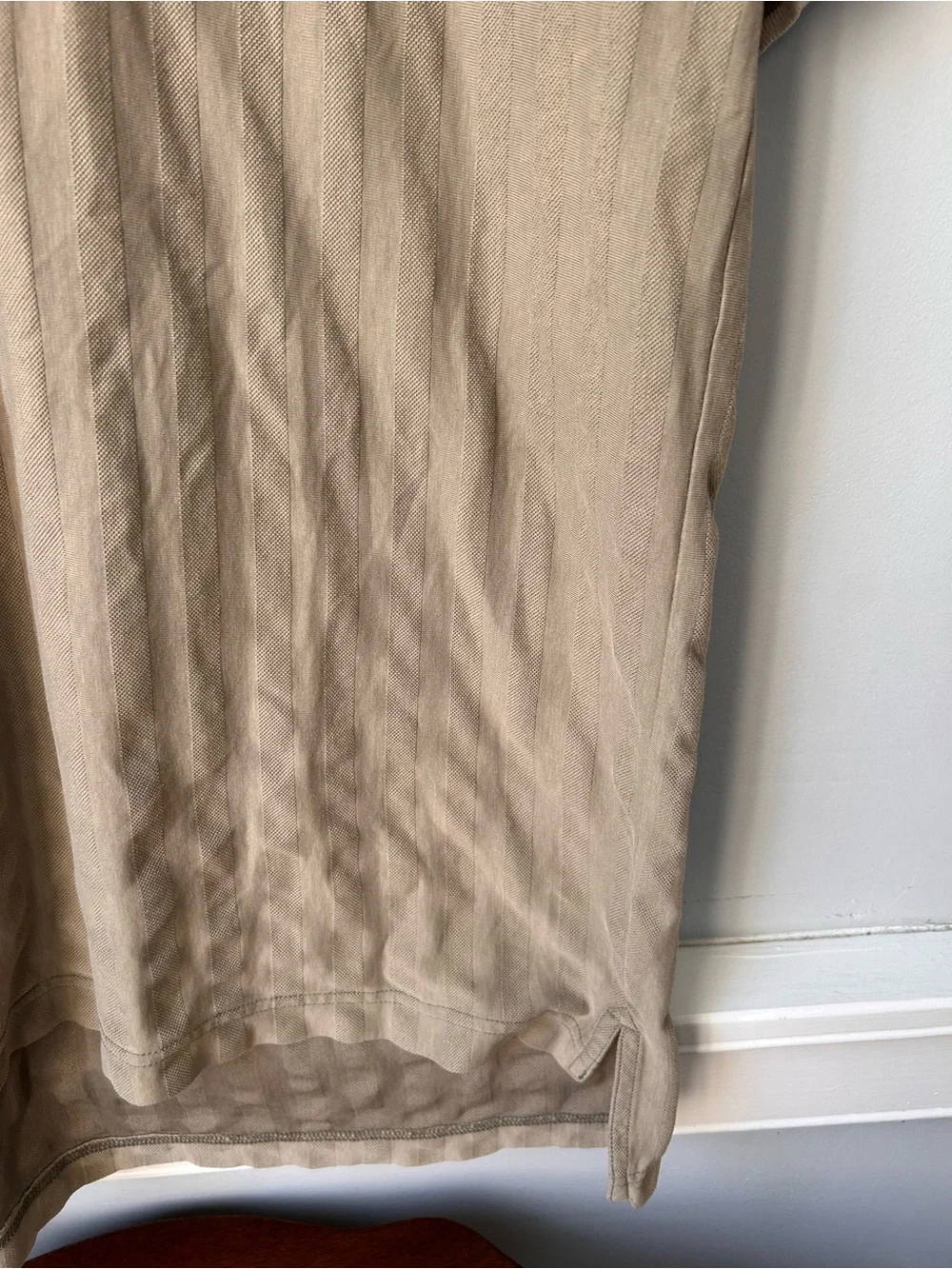 Vintage Nike Court FIT 90s Tennis Tan Beige Polo Shirt Logo 2XL Shadow Stripe